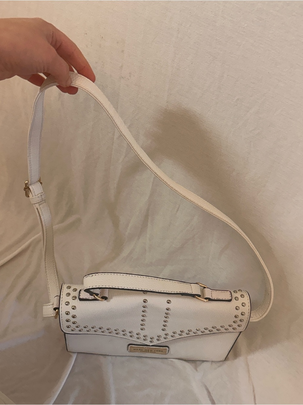 Marc New York White Studded Envelope Satchel with Top Handle - Picture 5 of 5